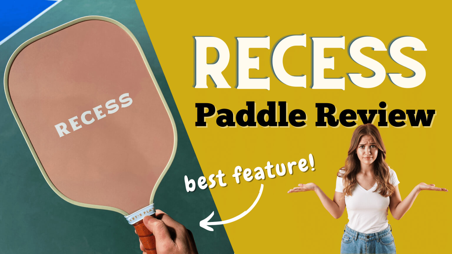 Comparison of Recess and other pickleball paddles on a court