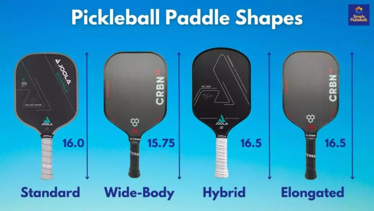 tamaño de las palas de pickleball