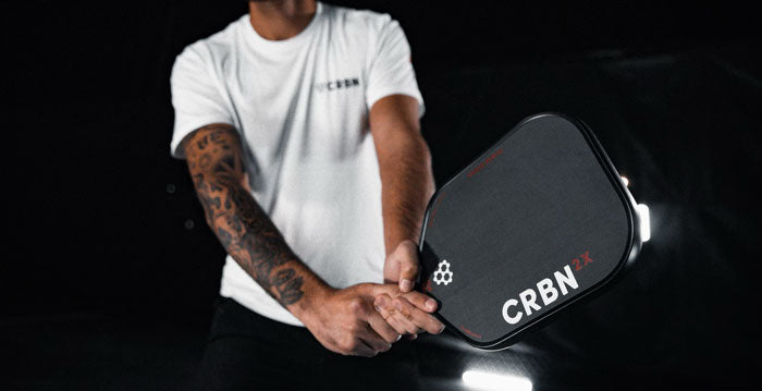 CRBN sponsored pro player using a paddle in a tournament